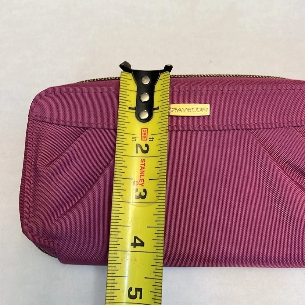 TRAVELON PURPLE ZIP AROUND WALLET RFID